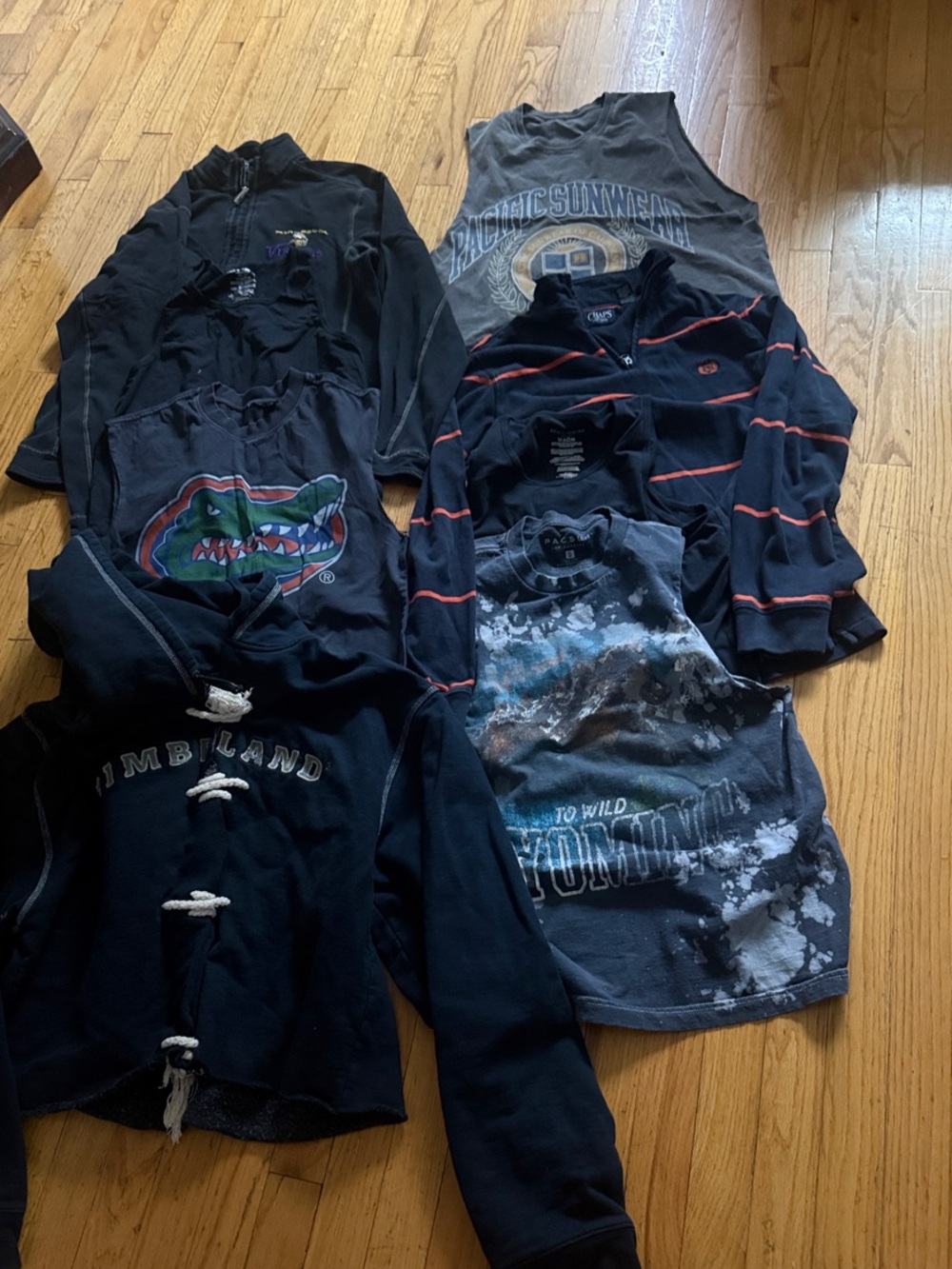 PacSun Black Kids Hoodie & Graphic Tops Bundle with Navy Stripes
